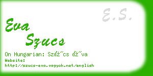 eva szucs business card